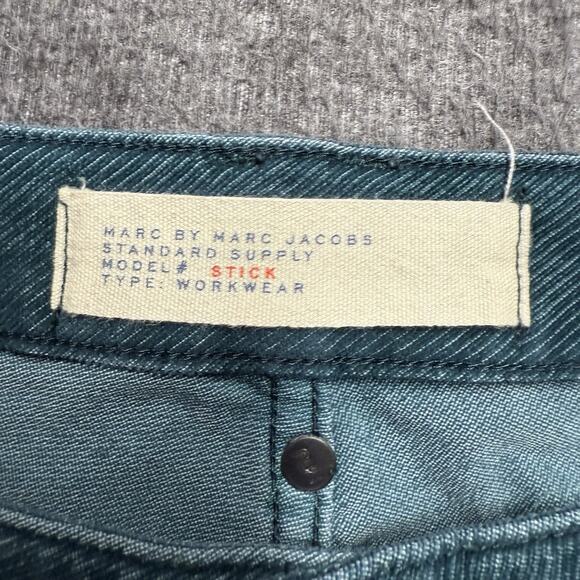 Marc By Marc Jacobs Stick Jeans Womens 28* (tag 26) Green Workwear Pants Velvet - Picture 2 of 8